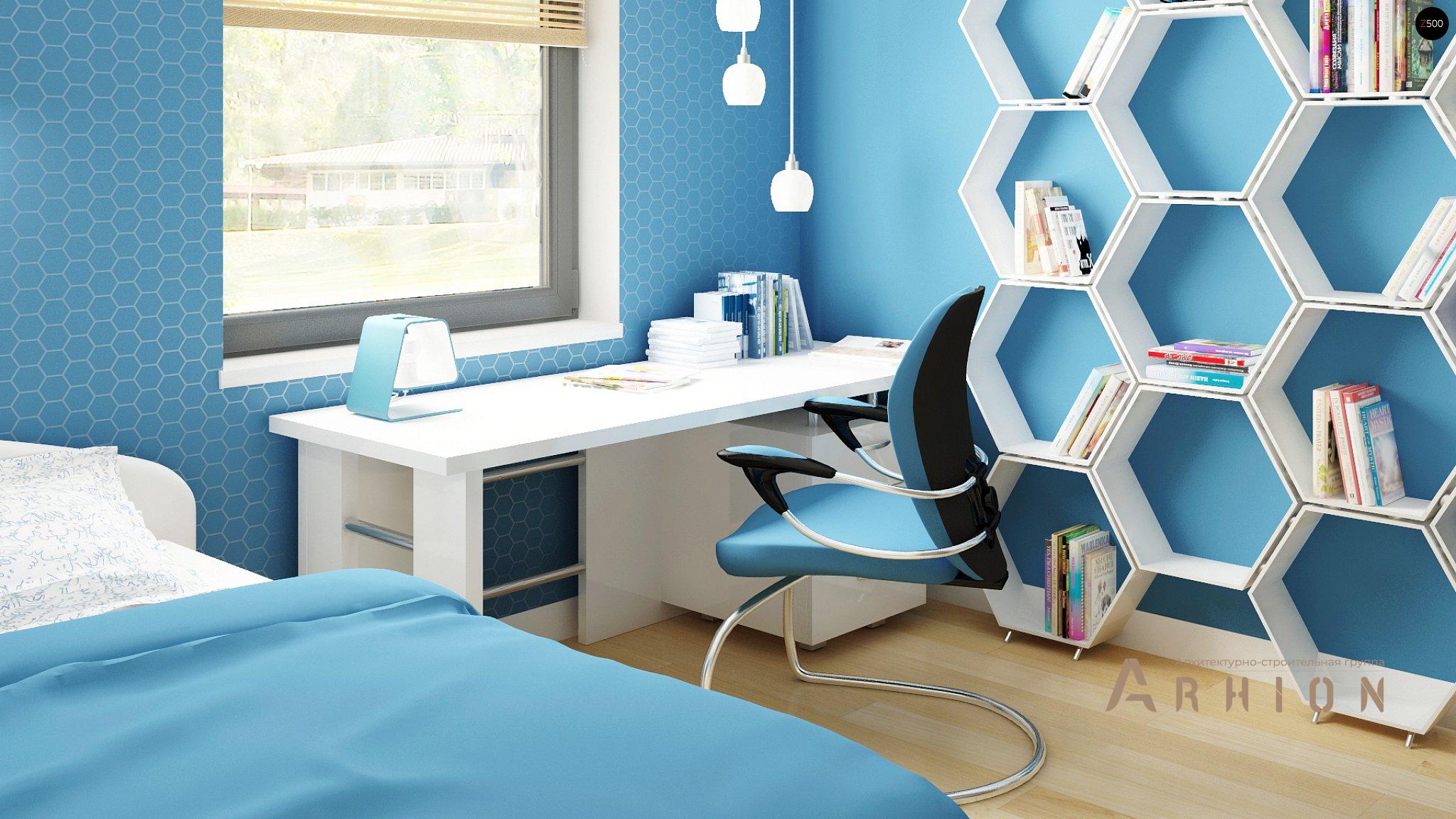 7. Проект одноэтажного дома в современном стиле с четырехскатной, Z24 GL, площадью - 141 кв c терассой, гаражом